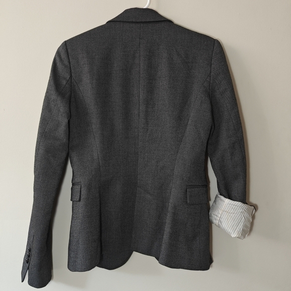 Zara Basic Sz 4 Or XS Dark Gray Single Breasted Blazer Suit Jacket Lined Pockets - Picture 5 of 8